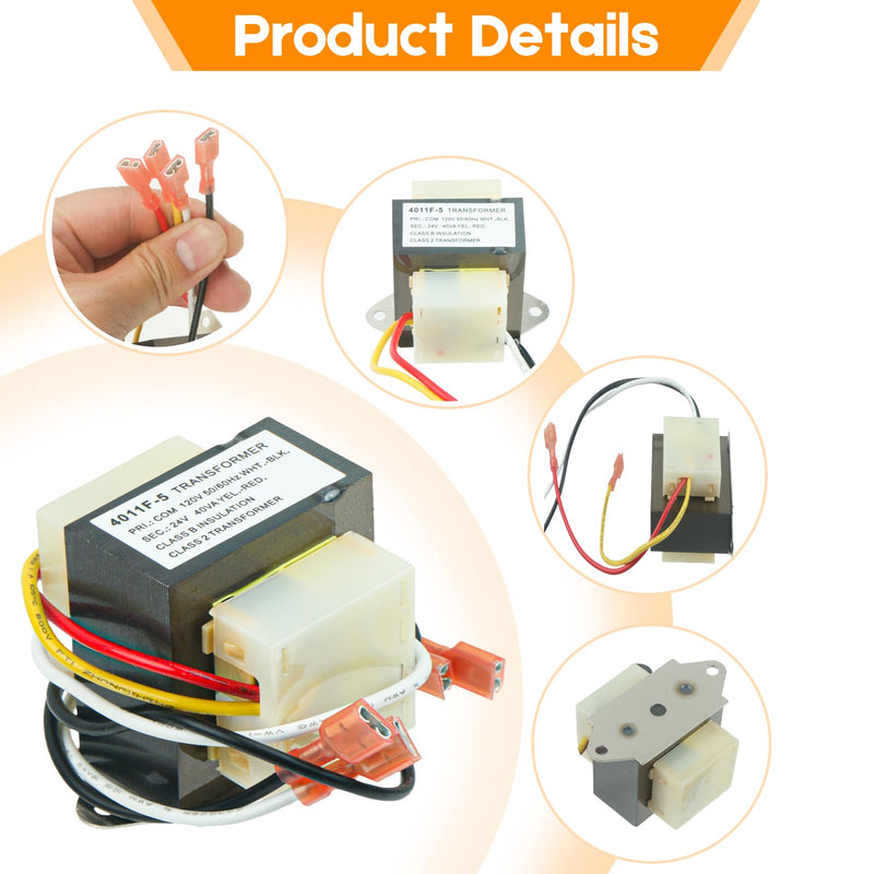 [Australia - AusPower] - Replacement HVAC Transformer 120 to 24V 40VA #46-24124-06 for Rheem Furnace 46-24124-06 Basler Electric BE161640GDD 29M7101 4011F-5 HVAC Furnace Transformer 