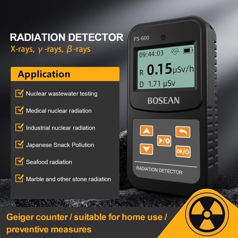[Australia - AusPower] - Nuclear Radiation Detector, Geiger Counter with Click Sound for Beta Gamma X-ray, Portable Alarm Radioactive Dosimeter for Uranium Glass Iodine Treatment Water Food, FS-600 White 