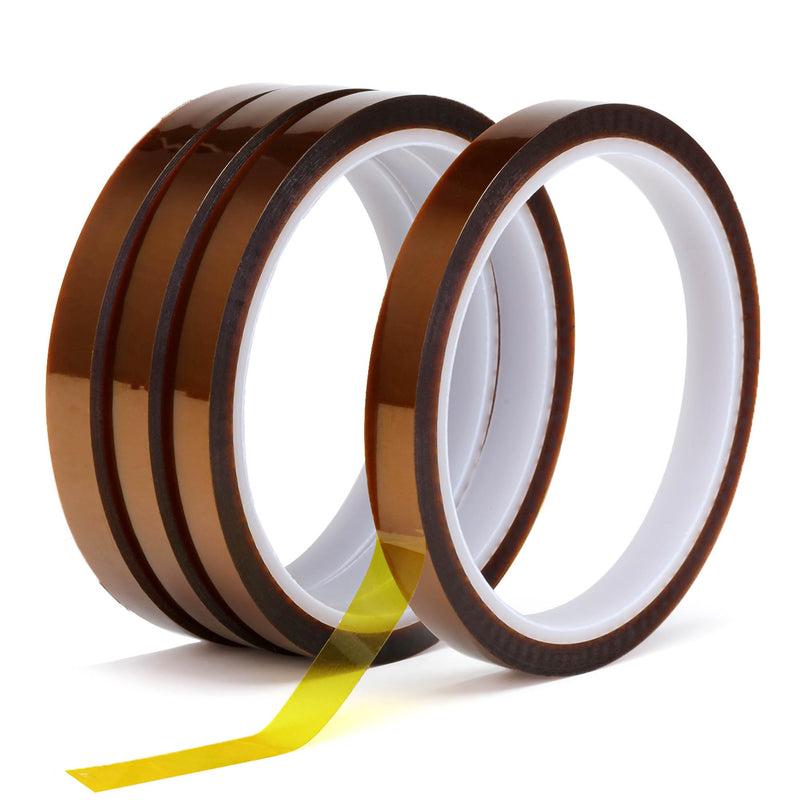 [Australia - AusPower] - Valley'sYuMiao 4Rolls,10mm×108fts, Heat Tape for Sublimation, Heat Resistant Tape, Heat Transfer Tape, Polyimide Tape, No Residue, Max Temp 500℉/260℃/533K, Total 432fts 4Roll 500℉max 