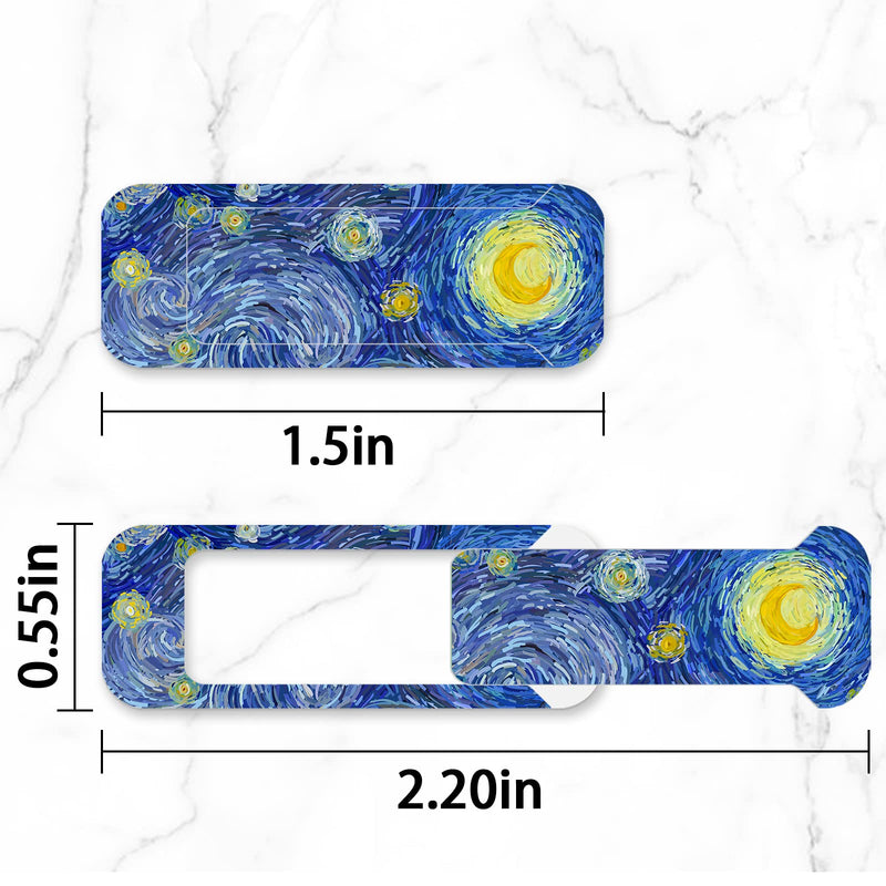 [Australia - AusPower] - Webcam Cover, 3 Pieces, Laptop Camera Cover, Privacy Shielding Capacity is Twice as Big as The Traditional, Suitable for Computer Mobile Phones, laptops, Tablets and so on (Blue Pattern) Blue pattern 