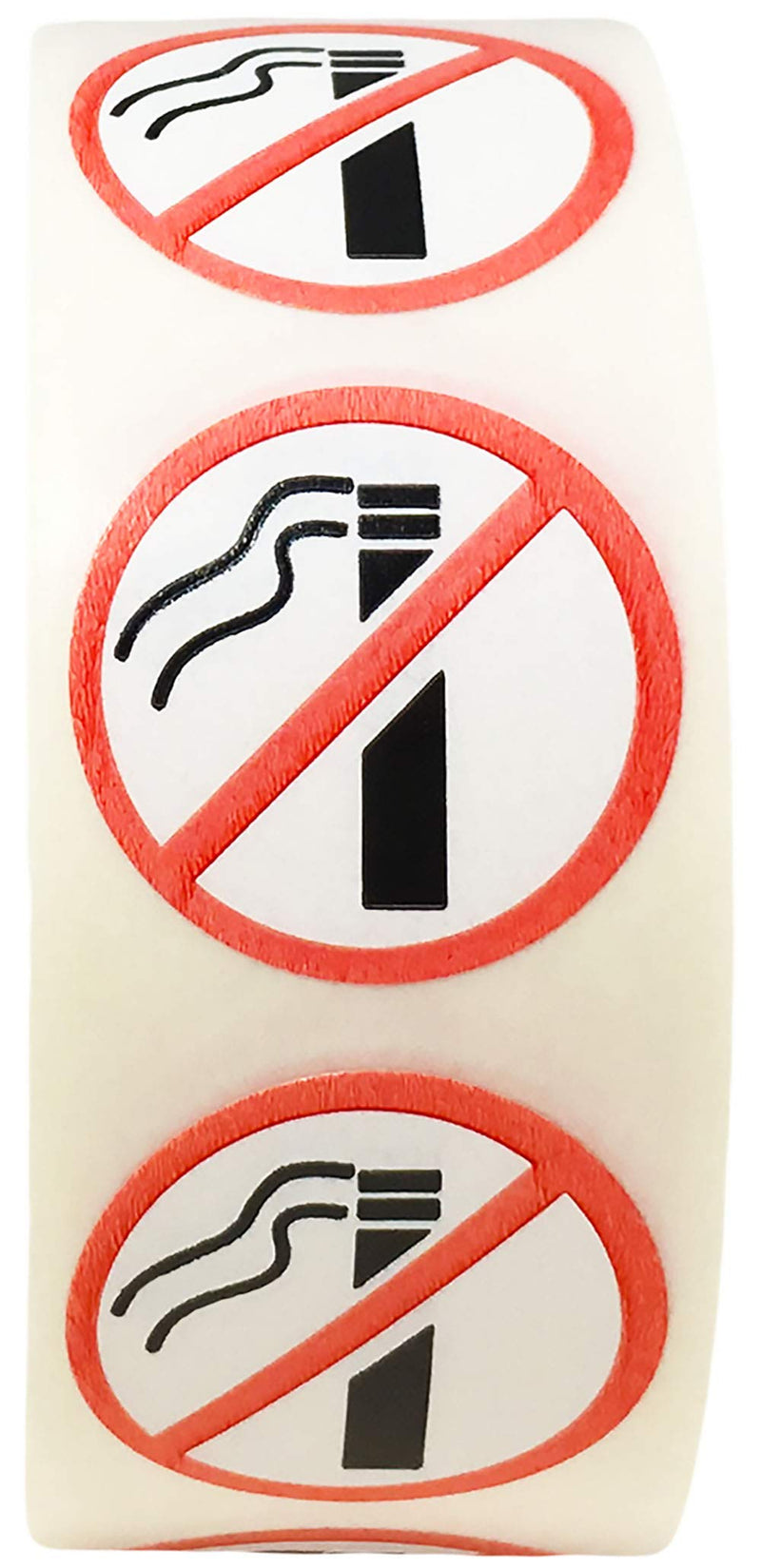 No Smoking Circle Stickers – 3/4 Inch Round Adhesive Labels, 500 Total Stickers Per Roll for Safety, Business Signage, Packaging, and Public Spaces – Made in the USA