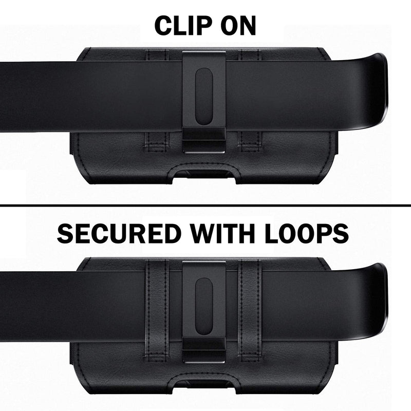 [Australia - AusPower] - DeBin Case for Galaxy S23+ Plus, S22+, S21+, S20+, S10+, S8+, S9+, S20 FE A20 A30 A50 A51 Cell Phone Belt Holder with Clip Holster Pouch Cover (Fits Samsung Phone with Otterbox Case) Medium Black 