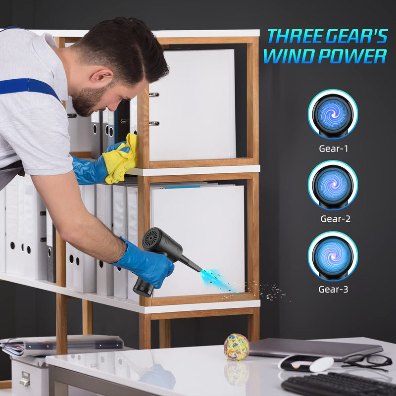 [Australia - AusPower] - Compressed-air-dusters-electric-duster-100000RPM- air Blower for Computer - No Compressed air can - Replace Canned air dusters -Keyboard Cleaner - pc air dusters - Compressed air Electric 7600mAh C1 