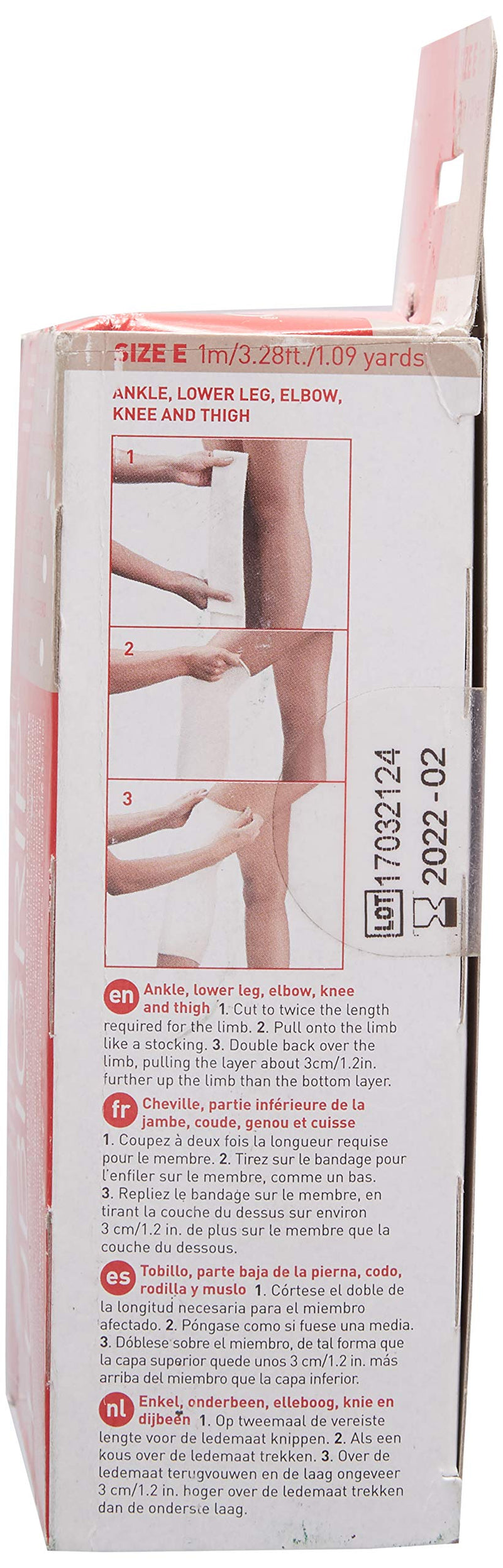 [Australia - AusPower] - Molnlycke 1528 Tubigrip Multipurpose Tubular Bandage, Size E, 3.5" Width, Natural, 39.37" Length 