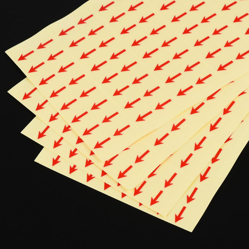 PATIKIL Small Arrow Stickers 0.5x0.4, 4 Sheet PET Self Adhesive Product Inspection Defects Indicator Industrial Work, Red