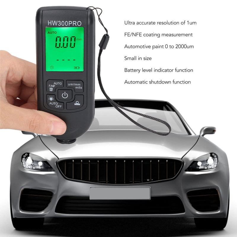 [Australia - AusPower] - Digital Coating Thickness Gauge, Ultra High Precision Probe, Lackmil Thickness Gauge for Measuring Paint Thickness in the Automotive Industry black 