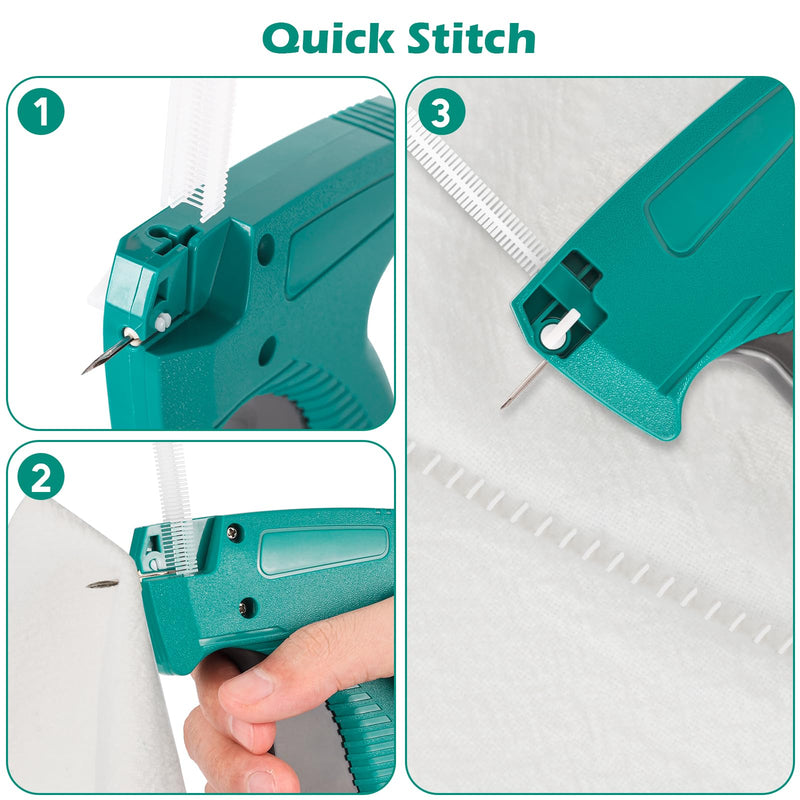 BS ONE 2-in-1 Stitch Tagging Gun for Clothing,Stitch Gun & Retail Price Tag Attacher Gun for Clothes with 6 Needles & 1000pcs 0.2" & 1000pcs 2" Barbs Fasteners Tag Gun + 1000*2" + 1000*0.2" Fasteners