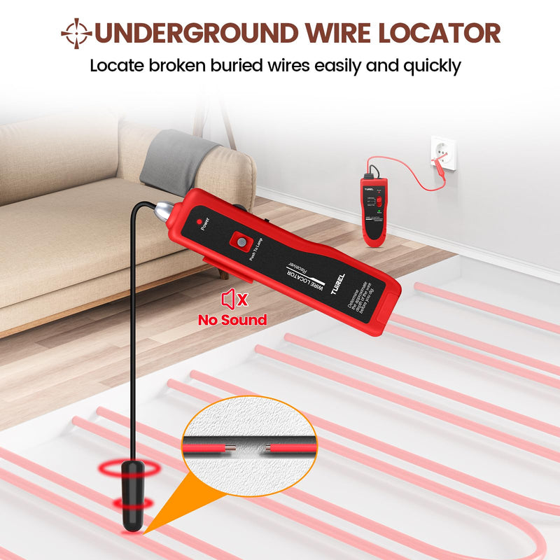 [Australia - AusPower] - Underground Wire Locator, Underground Cable Locator with Rechargeable 1100mAh Battery, Cable Tester for Pet Fence TL25 B2 
