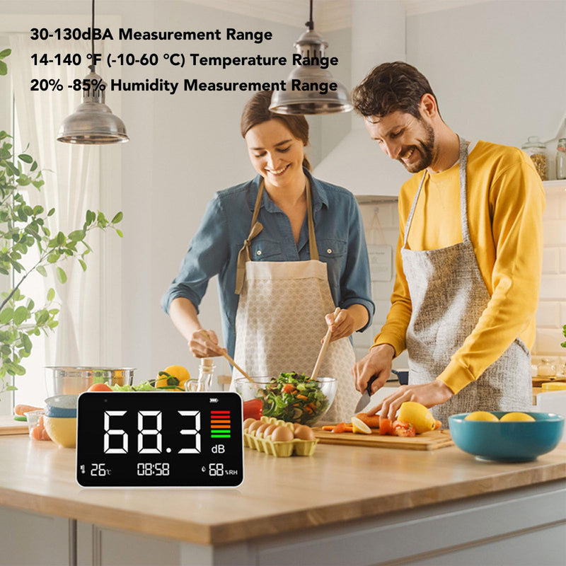 [Australia - AusPower] - Decibel Meter, Portable SPL Tester with A Weighted Backlight LCD, 30-130dBA Range for Noisy Neighbor Workshop Monitoring 
