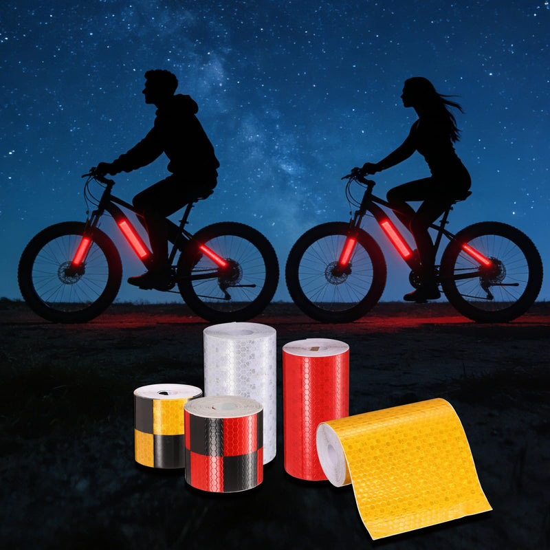PATIKIL Reflective Tape, (16.4 ft x 3.94 Inch,Pure Yellow) (1Set) Night Safety Sticker Adhesive Waterproof Warning Outdoor with Black Scraper, Suit for - Trailer/Trucks/Bike Pure Yellow 16.4 Ft x 3.94 Inch