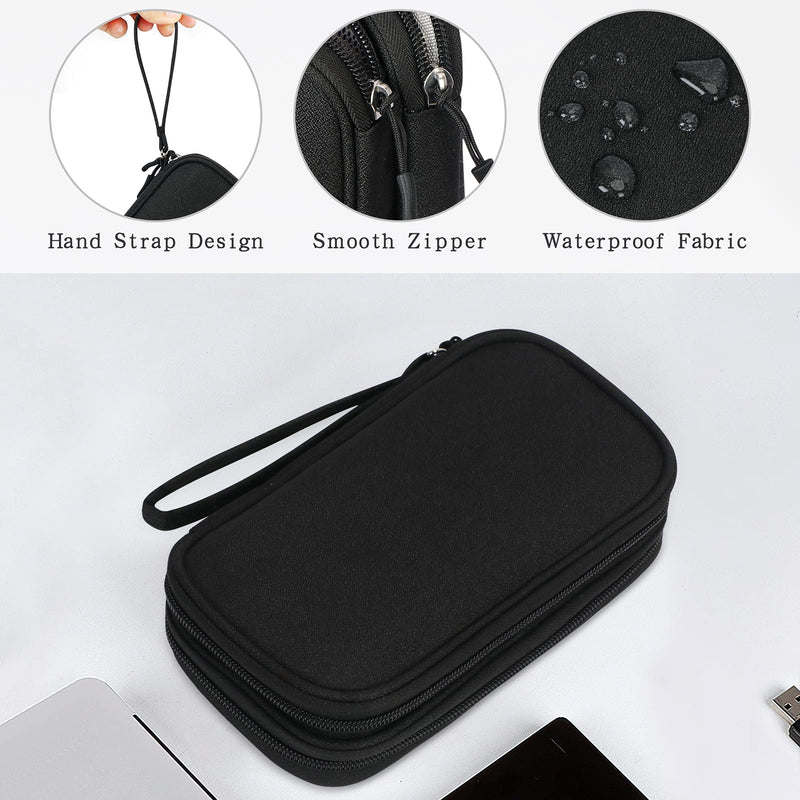 [Australia - AusPower] - Skycase Travel Cable Organizer,Electronics Accessories Cases, All-in-One Storage Bag,[Waterproof] Accessories Carry Bag for USB Data Cable,Earphone Wire,Power Bank, Phone,Black-1 Black Medium 