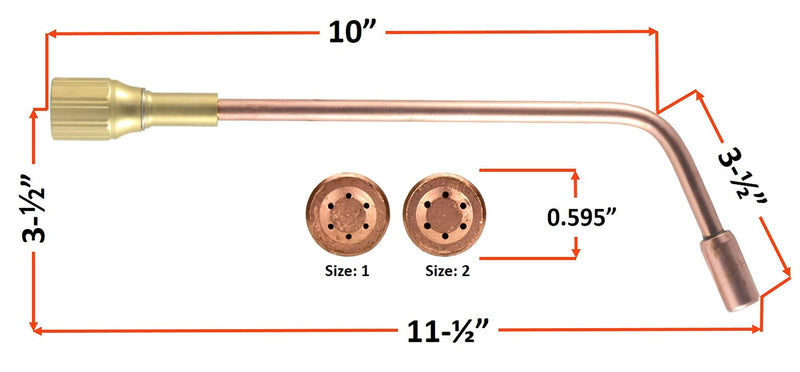 SÜA - Acetylene Heating Tip J-63-2 with D-85 style Mixer - Compatible with Harris (Tip + Mixer) Mixer: D-85 - Size: 2