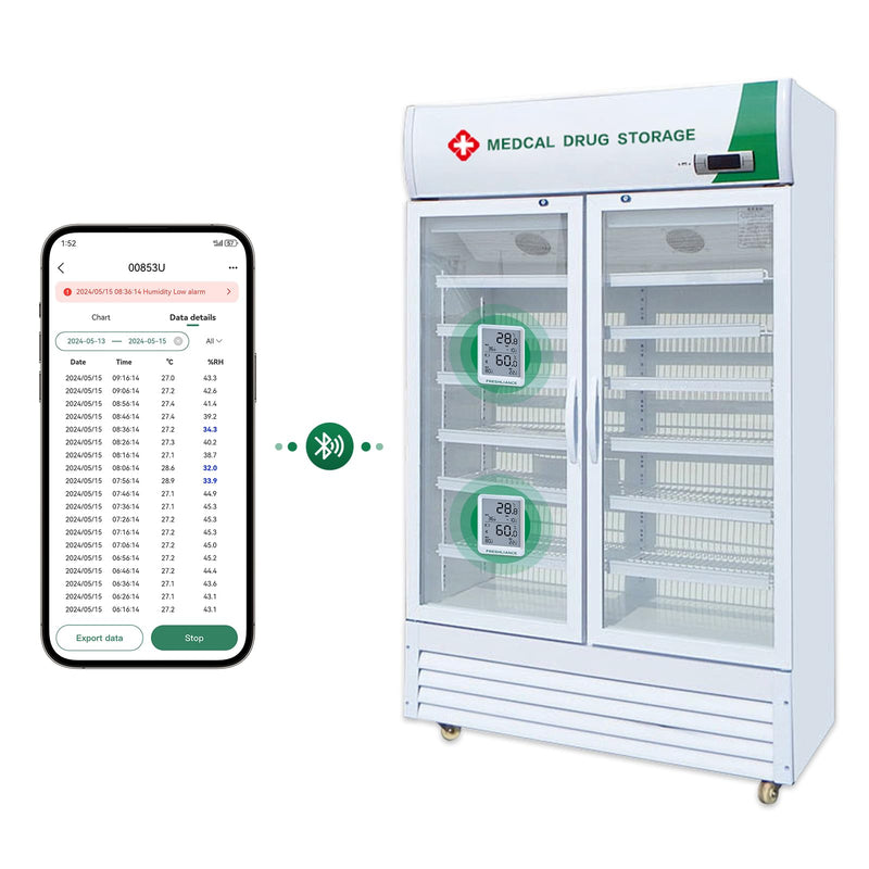 [Australia - AusPower] - Bluetooth Temperature Humidity Data Logger Recorder, Refrigerator Freezer Thermometer Hygrometer, Digital Remotely Temperature Humidity Monitor with Smart APP Data Analysis, BlueTag TH20 1 PACK 