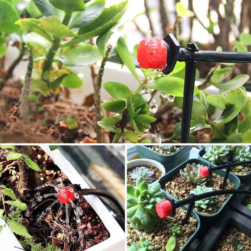 [Australia - AusPower] - 100 Pcs 360 Degree Adjustable Irrigation Drippers Sprinklers, 1/4 Inch Emitters Drip for Watering System Drip Irrigation System Gardens Lawn 