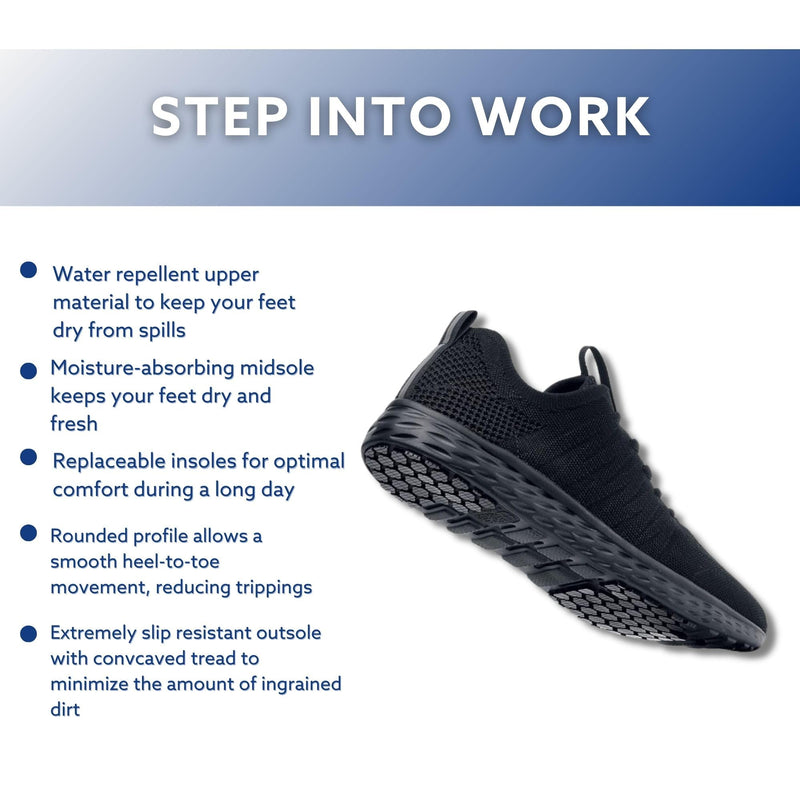 [Australia - AusPower] - Shoes for Crews Everlight Womens Non Slip Work Shoes Sneakers Walking Water Resistant zapatos para mujer Food Service Nurse 8 Black 