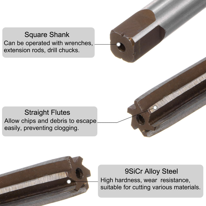 [Australia - AusPower] - uxcell 4pcs Hand Reamers Set 1/8" 3/16" 1/4" 5/16" H8 Alloy Steel Reamer Bit Straight Flutes Steel Cutting Tool for Metal Wood Hole Reaming 