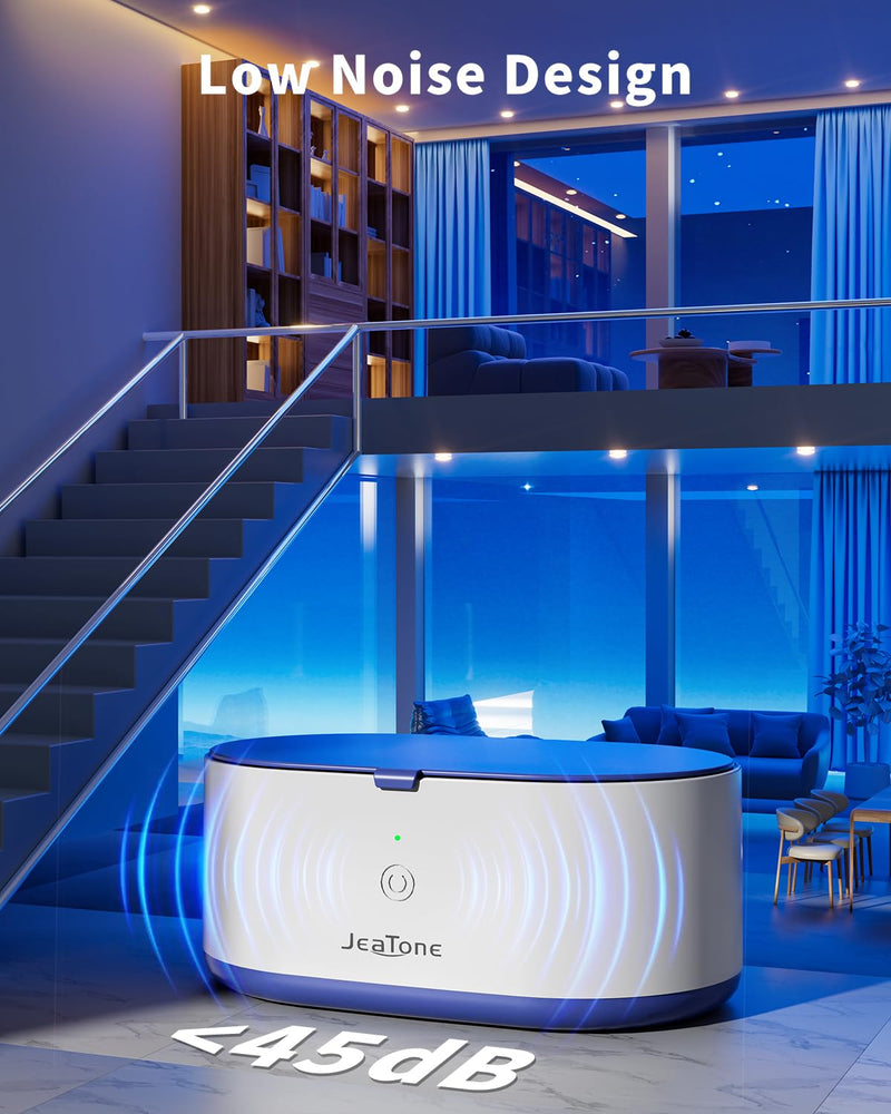 [Australia - AusPower] - Ultrasonic Jewelry Cleaner, JeaTone 20oz Ring Cleaner, 46KHz Professional Jewelry Cleaner Ultrasonic Machine, Jewelry Cleaner for All Jewelry, Rings, Diamonds, Gold, Glasses, Dentures Grey 