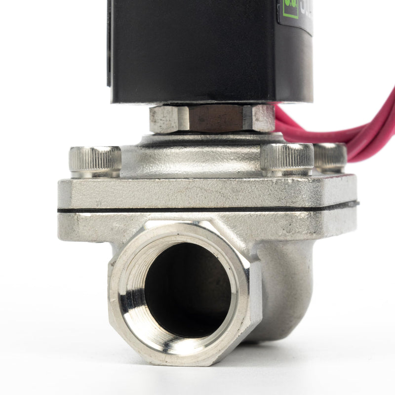 [Australia - AusPower] - U.S. Solid 1/2" Stainless Steel Solenoid Valve - 12V DC Normally Closed Electric Solenoid Valve with Viton Seal, Lead Wire Type 0.5 Inch 