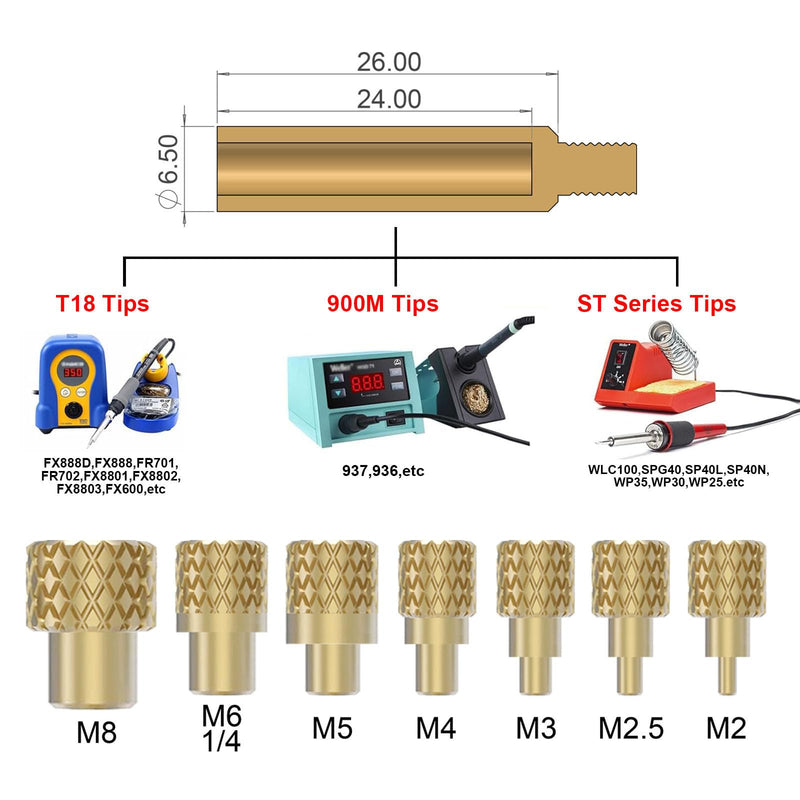 Heat Set Thread Inserts 380pcs Boxed with M2 M2.5 M3 M4 M5 M6(1/4) M8 Insert Tips for 3D Printing Components and Plastic Parts-Brass Metric Knurled Nuts 380Pcs-Assortment Kit