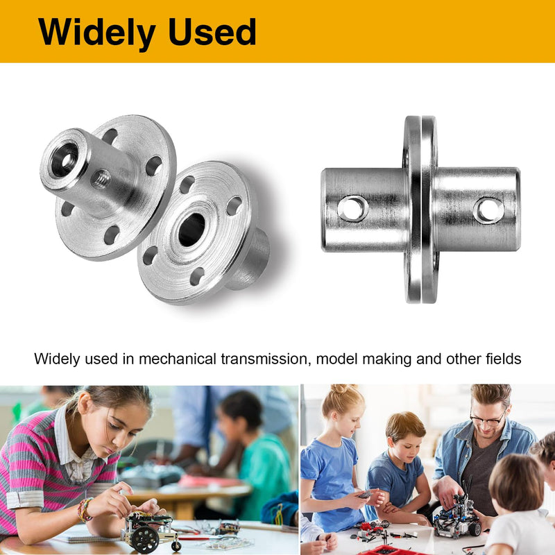 [Australia - AusPower] - 4Pcs 5mm Flange Coupling Connector, Rigid Shaft Axis Fittings, Electroplated & High Hardness Heat-Treated for DIY RC Model Motors 5mm 4Pcs 1 