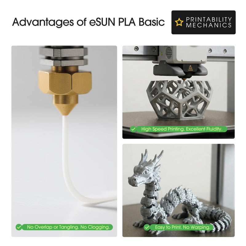 [Australia - AusPower] - eSUN PLA Basic Filament 1.75mm, 3D Printer Filament High Speed PLA for Fast Printing, 1KG per Spool, 2 Spools High Speed 3D Printing Filament, Grey + Black Hb-grey + Black 2KG 