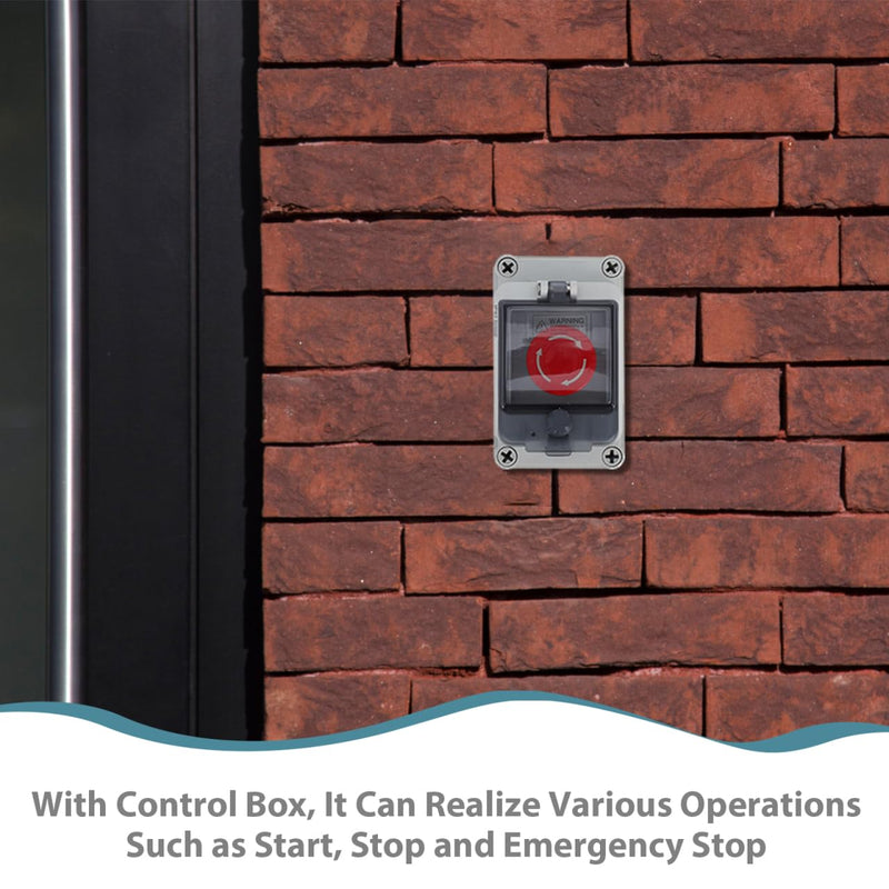 [Australia - AusPower] - SOLUSTRE Waterproof switch box with emergency stop button and control button for outdoor use, multifunctional push button for emergency stop and start, easy installation, robust materials 