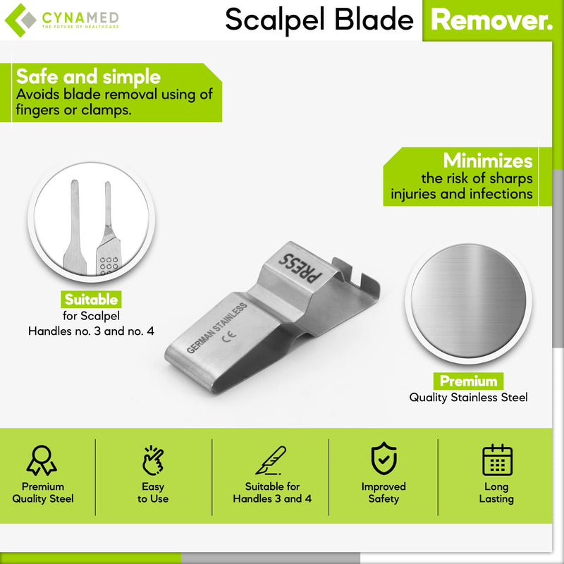 [Australia - AusPower] - Cynamed 3-Piece Professional Dermaplaning Tool Kit - Stainless Steel Scalpel Handle 3, Blade Remover, 100 Surgical Dermaplane Blades - Skin Exfoliation & Vellus Hair Removal - Dermatologist Supplies 