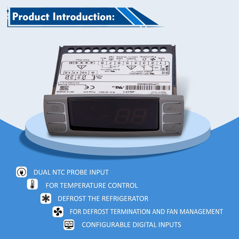 [Australia - AusPower] - for Dixell XR06CX-4N1F1 Temperature Controller, Fit for 120V 50-60hz Commercial Refrigerators/Freezer,for Dixell Temperature Controller with Sensor Probe (4N1F1) 4N1F1 