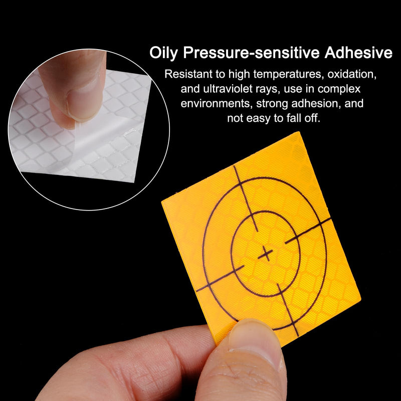 HARFINGTON 20pcs Survey Reflector Sheets 60x60mm Self-Adhesive Reflective Tape Survey Target Mark for Total Stations, Yellow