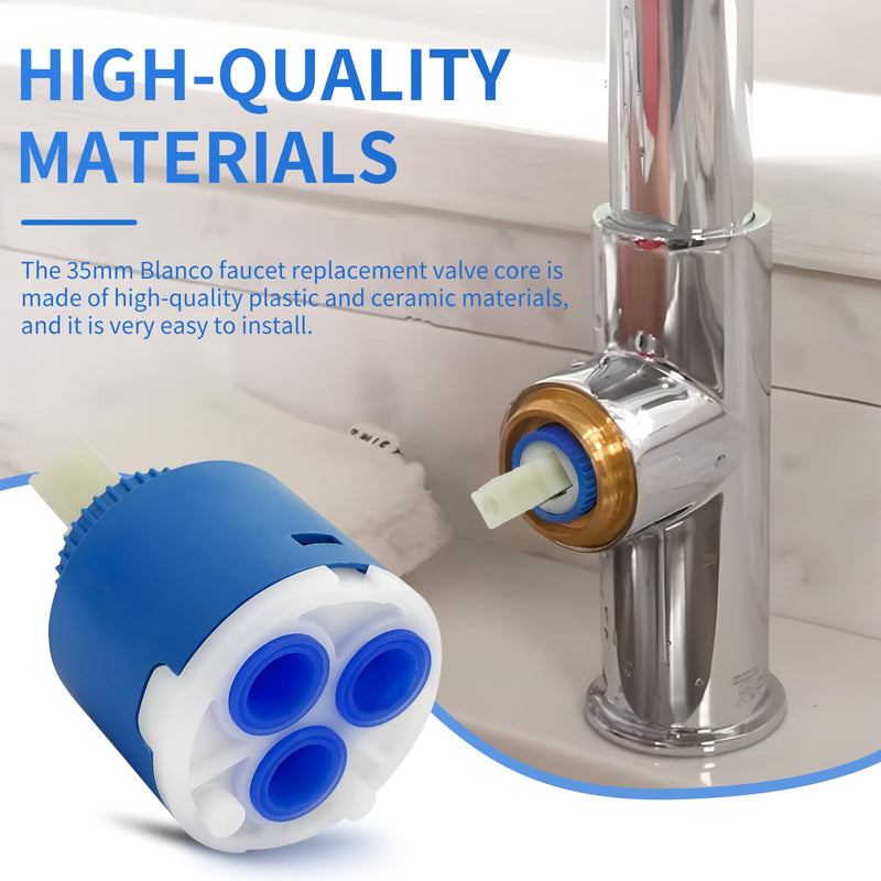 [Australia - AusPower] - Tap Cartridge for Blanco Cartridge - Diameter 35 mm Cartridge Tap for Blanco Sink Accessories, Ceramic Cartridge for Blanco Linus, Replacement Cartridge for Blanco 121894 for Mixer Tap, Shower Fitting 