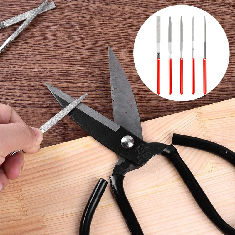 [Australia - AusPower] - Mini File Set, Needle Files Set Metal, 5 Pieces Mini Diamond Files Set, Diamond Needle File Set, Mini Diamond File, Metal Diamond Needle File Set, File Set, Diamond Files 5 Stück 