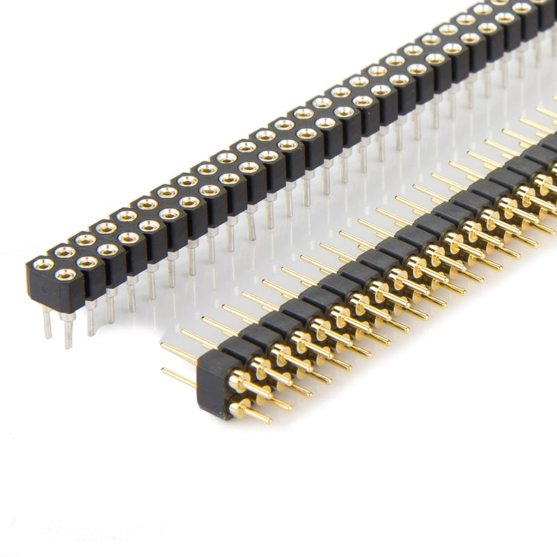 [Australia - AusPower] - Male and Female Pin Header (2pair) Gold Plated (ROHS) Double Row Round Pin 240 40P Straight Needle PCB Pin Header 2.54 mm Male Pin Header Connector Gold for Computer and breadboard 