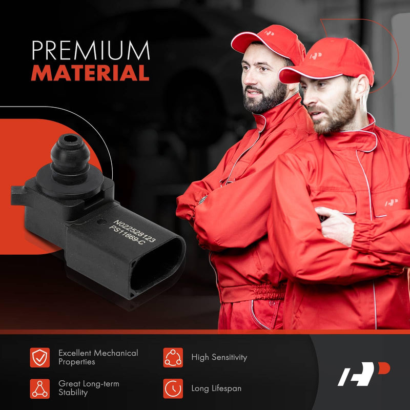 [Australia - AusPower] - A-Premium Manifold Pressure MAP Sensor [3 Pins] Compatible with Volvo XC60 2010-2015, XC90 2007-2014, XC70 2008-2015, S80 2007-2014, V70 2008-2010 & Land Rover LR2 2008-2012 