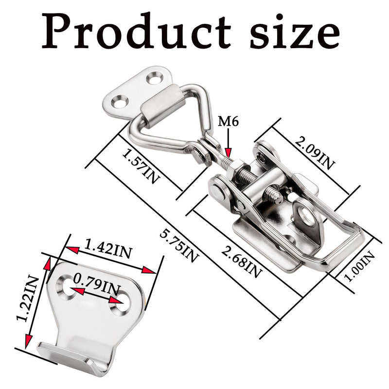 [Australia - AusPower] - Thickened Stainless Steel Toggle Latch Clamp Horizontal or 90 Degree Right Angle Adjustable Buckle with Keyhole 4 Pieces 