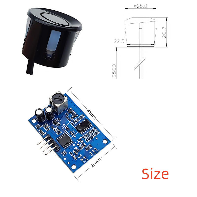 [Australia - AusPower] - 2PCS JSN-SR04T 23-500cm Integrated Ultrasonic Distance Measuring Sensor Transducer Module High Precision Waterproof Compatible with Arduino, MCU 