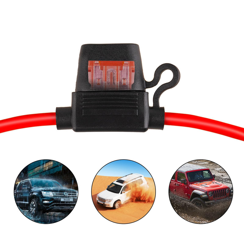 [Australia - AusPower] - 4PCS 10 Gauge Inline Fuse Holder with 12V 40 AMP, Professional ATC Standard Car Automotive Marine Waterproof in Line Blade Fuse Holder 