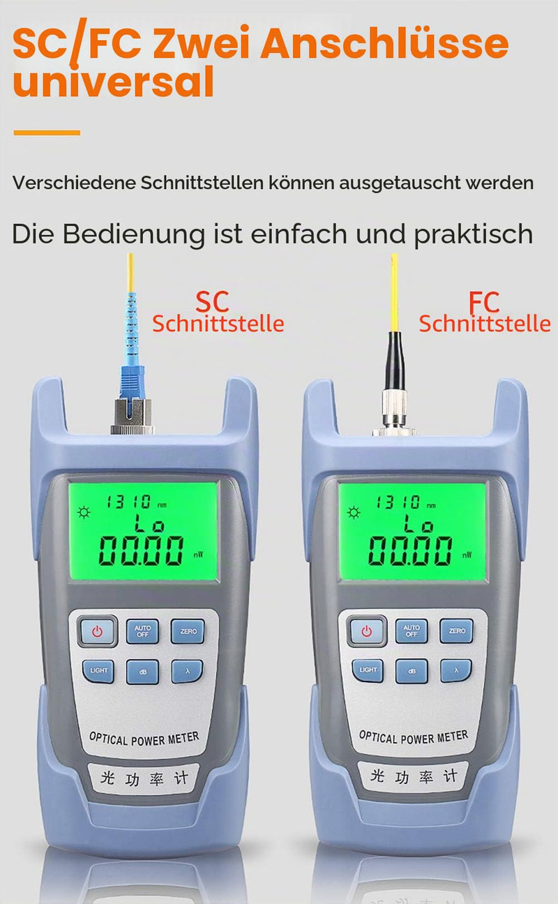 FTTH Fiber Optical Power Meter Fiber Optical Cable Tester 70dBm~+10dBm Working Wavelength 850-1625nm