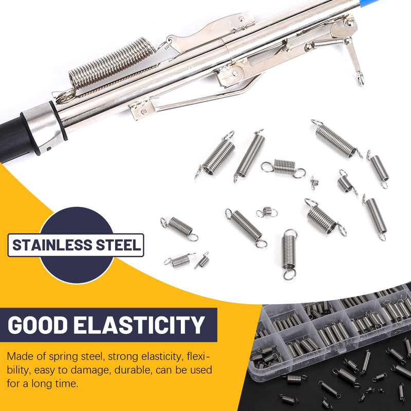 [Australia - AusPower] - 150Pcs 15 Sizes Stainless Steel Extension Springs Kit, Extension Spring with Hook Ends, Small Spring Compression Springs Mechanical Springs Tensile Spring for Home Repairs 150 