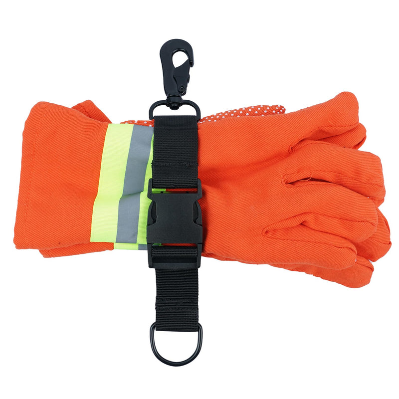MELOTOUGH Firefighter Gloves Straps Work glove holder with Reflective Tape Glove Clips for Quick Accessfor Firefighters Black