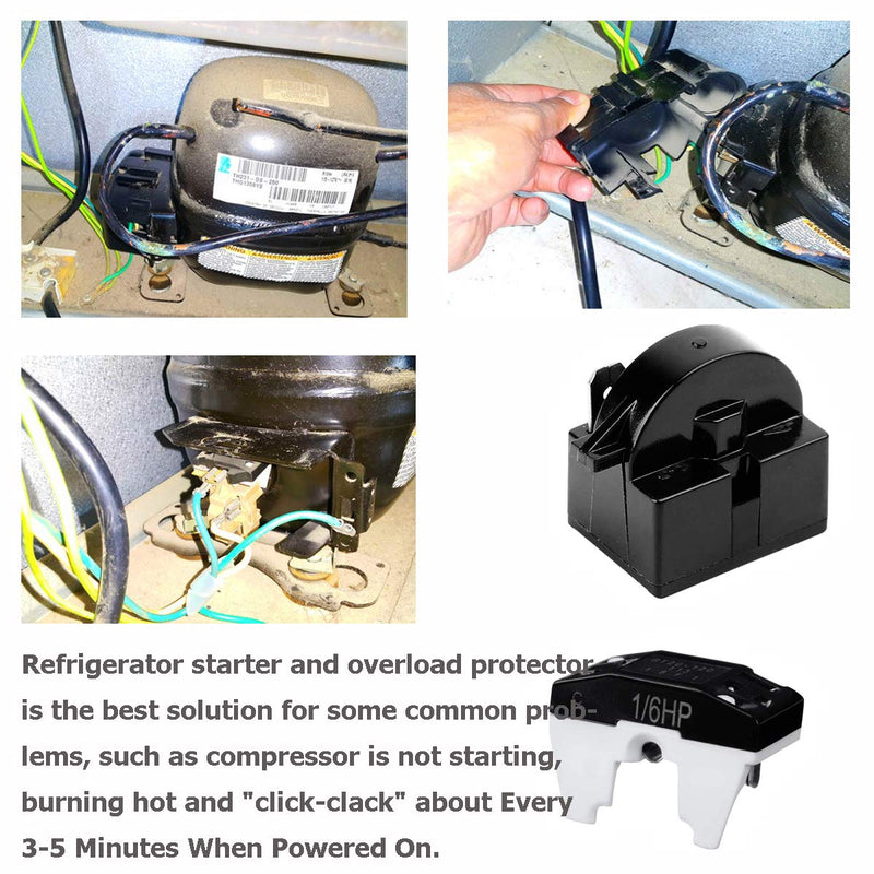 [Australia - AusPower] - Refrigerator Compressor Relay and Overload Kit 5 Sets,Refrigerator Starters QP2-4R7 4.7 Ohm 1 Pin Refrigerator PTC Starter Relays and 6750C-0005P Freezer Overload Protectors 