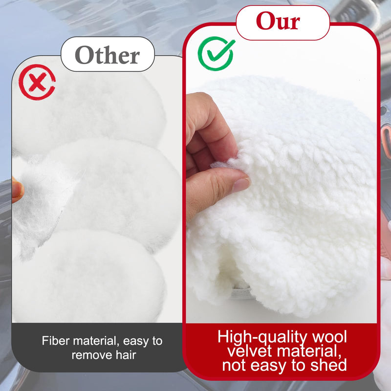 [Australia - AusPower] - TXErfolg Pack of 5 Lambswool Polishing Covers for Einhell Cordless Car Polisher CE-CB 18/254 Li, CC-PO 90, for 220 mm - 250 mm Polishing Machines, 9-10 Inch Car Polishing Pad for Waxing and Polishing 