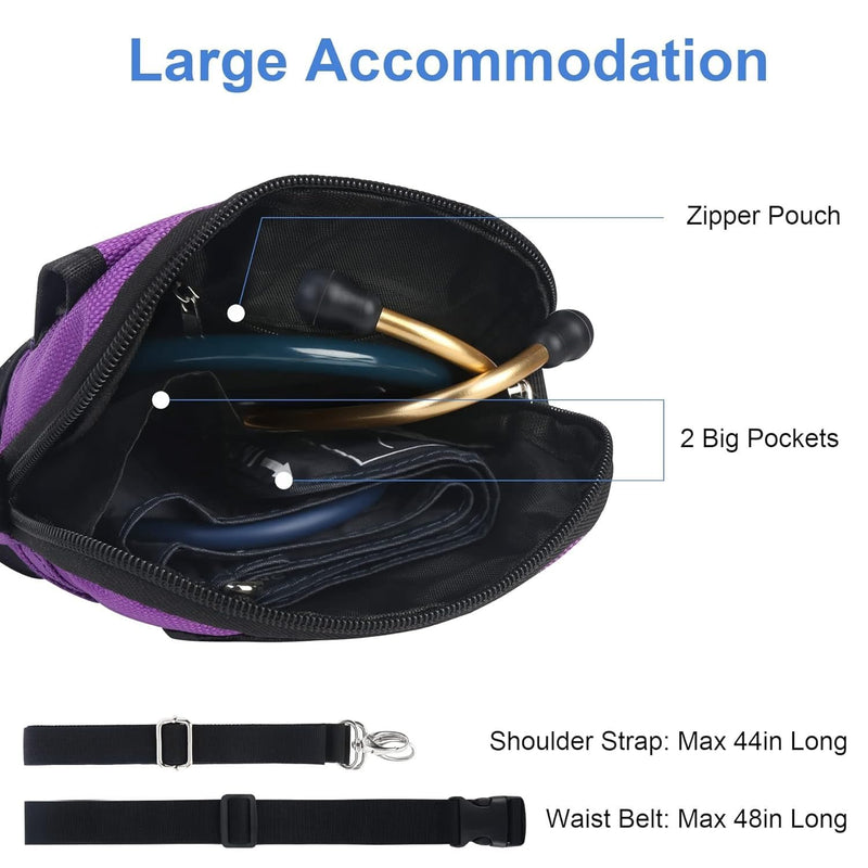 [Australia - AusPower] - Nurse Waist Bag,Medical Waist Bag Medical Gear Pockets Storage for Stethoscopes,Nurses Utility Belt Organizer Bag，Bandage Scissors and Other Medical Supplies（Purple） Purple 