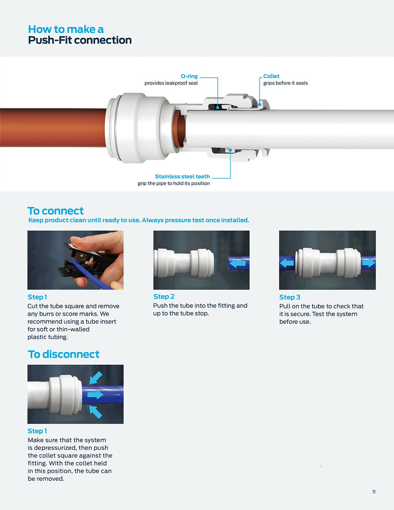 [Australia - AusPower] - 12pcs White Plastic Union Connector (1/4-in OD x 1/4-in OD, Push-to-Connect Coupling Fitting) 1/4-in OD x 1/4-in OD 