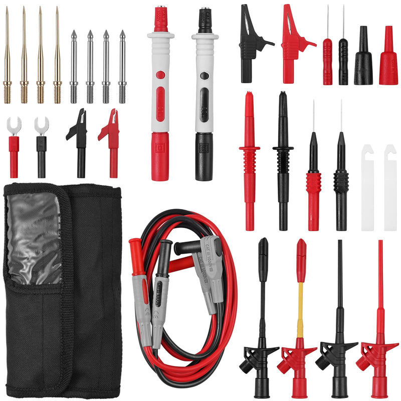 [Australia - AusPower] - Proster Multimeter Test Lead 26 in 1 Test Lead Kit with Interchangeable Multimeter Probes Crocodile Clips Electronic Test Leads for Digital Multimeter Clamp Meter 
