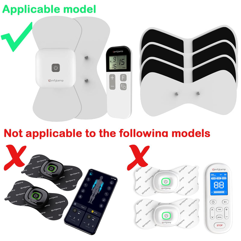 [Australia - AusPower] - Comfytemp TENS Unit Replacement Pads only for K6101, 4 Pack Wireless TENS Pads, 5.1" x 2.4" Reusable Self Adhesive Electrodes with Premium Quality, Non-Irritating Design for Muscle Stimulator Therapy 