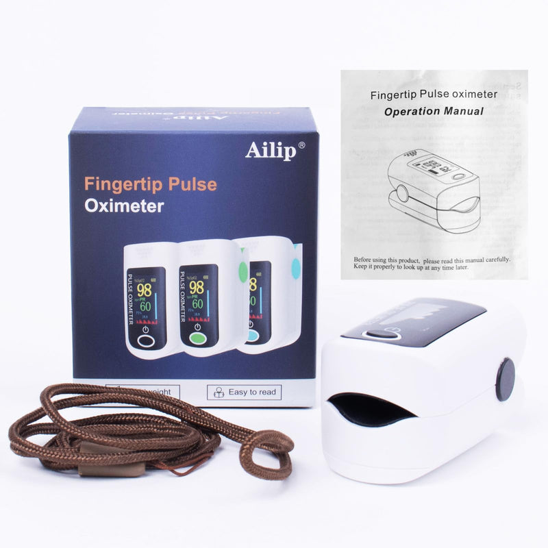 [Australia - AusPower] - Fingertip Pulse Oximeter, Blood Oxygen Saturation Monitor (SpO2) with Pulse Rate Measurements and Pulse Bar Graph, Portable Digital Reading LED Display, Lanyard Included 