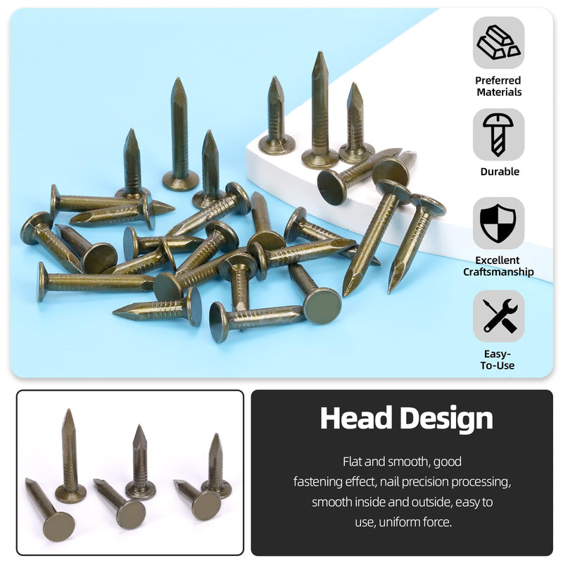 [Australia - AusPower] - Glarks 300Pcs 3/4inch Steel Roofing Felt Nails Roofing Felt Pins Clout Nails Countersunk Head Felt Nails, for Securing Shed Roofs, Roofing Felt Slate Boards, Wood Shed Tiles 20MM 