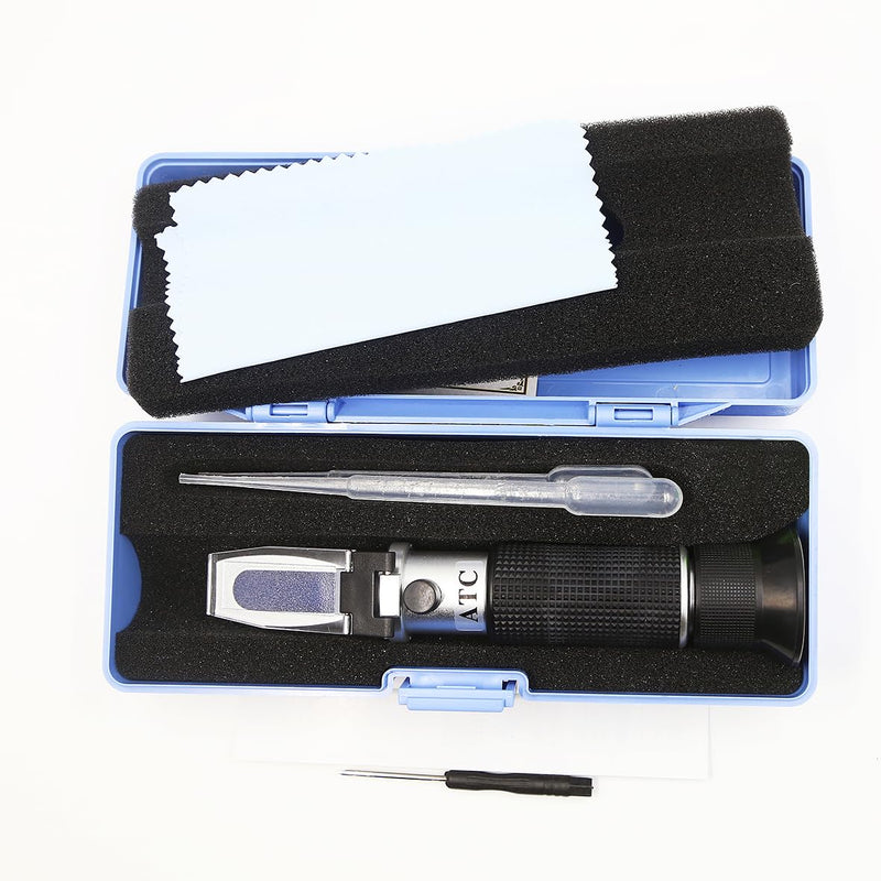 [Australia - AusPower] - Brix Refractometer with Dual Scale - Specific Gravity & Brix, High Precision Handheld Refractometer Hydrometer with ATC for Beer Brewing Wine Making, Home Brewing Kit 