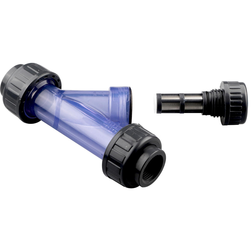 [Australia - AusPower] - 3/4'' Y-Strainer, Clear UPVC Sediment Y-Strainer, True Union Y-Strainer W/stainless steel 40 Mesh, Socket Female [Socket 3/4 Inch] 3/4" 
