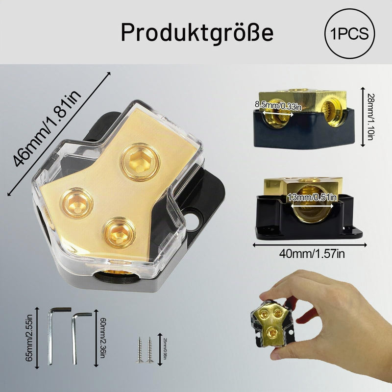 2 Way Car Boat Amplifier Audio Stereo Splitter Block - Power Supply 1 Input 2 Outputs for Multi Amplifier Systems